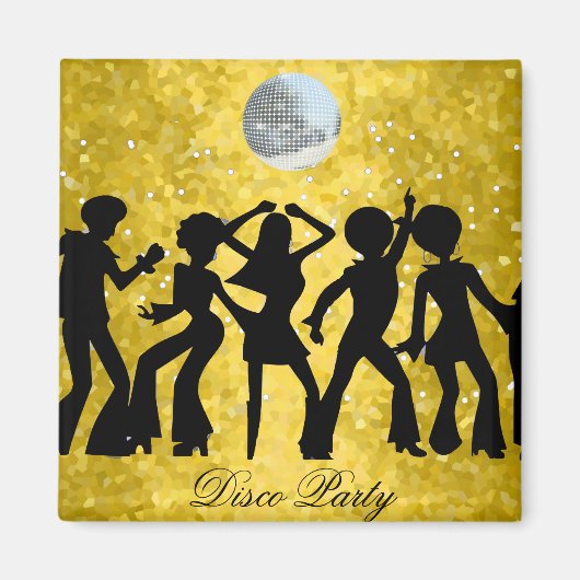 Aimant de sauvegarde de la date de la soirée disco (Devant)
