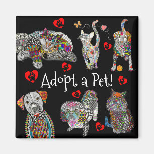 Aimant de sauvetage et d'adoption d'animaux de com