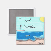 Aimant de scène de plage (Recto/Verso)