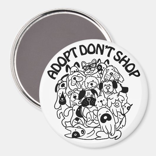 Aimant de Secourt d'adoption de chien (Recto/Verso)