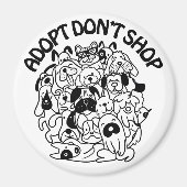 Aimant de Secourt d'adoption de chien (Devant)