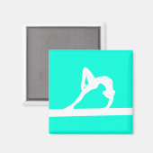 Aimant de silhouette de gymnaste Turquoise (Recto/Verso)
