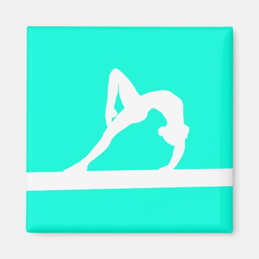 Aimant de silhouette de gymnaste Turquoise (Devant)