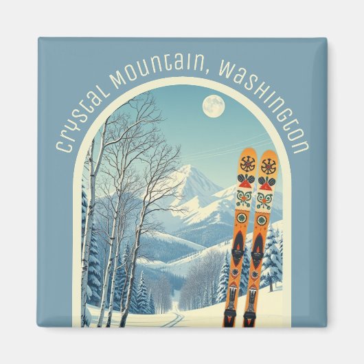 Aimant de ski Crystal Mountain Washington (Devant)