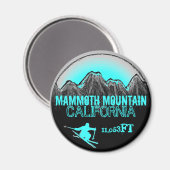aimant de ski turquoise Mammoth Mountain Californi (Recto/Verso)