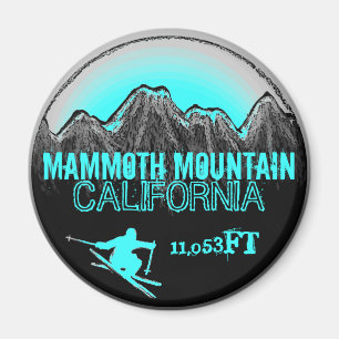 aimant de ski turquoise Mammoth Mountain Californi