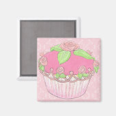 Aimant de socle rose Cupcake (Recto/Verso)