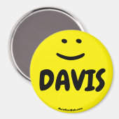 aimant de sourire jaune DAVIS (Recto/Verso)