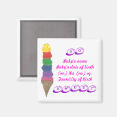 Aimant de souvenir de faire-part de naissance (Recto/Verso)