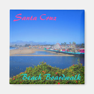 Aimant de souvenir de promenade de plage de Santa