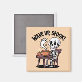 Aimant de squelette - Réveillez-vous Parlé Hallowe (Recto/Verso)
