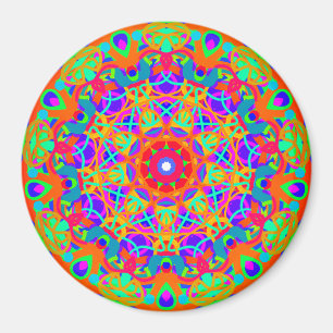 Aimant de style de mandala de paon