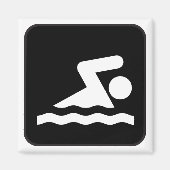 Aimant de symbole de natation (Devant)
