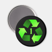Aimant de symbole de recyclage - Vert n° 1 (Recto/Verso)