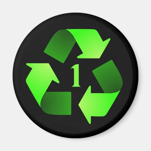 Aimant de symbole de recyclage - Vert n° 1 (Devant)