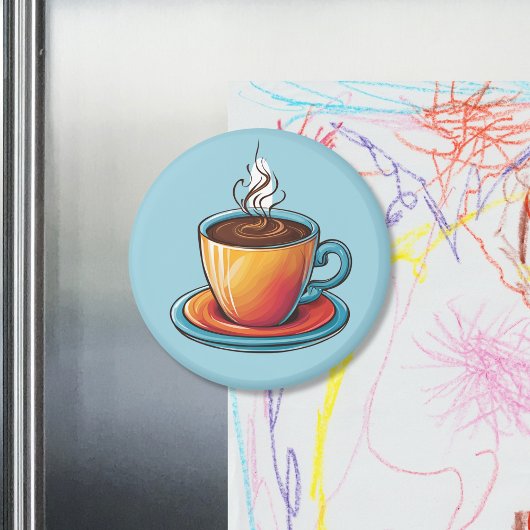 Aimant de tasse de café fumant