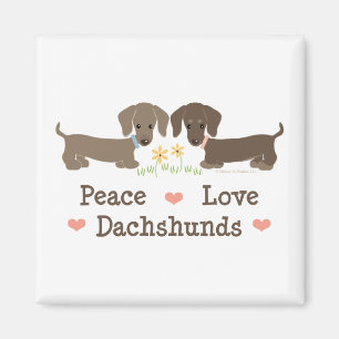 Aimant de teckels d'amour de paix