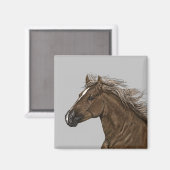 Aimant de tête de cheval Brown (Recto/Verso)