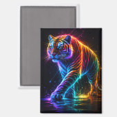 Aimant de tigre néon (Recto/Verso)