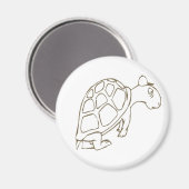 Aimant de tortue caricaturale fatigué et endormi (Recto/Verso)