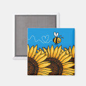 aimant de tournesol de sentier des abeilles (Recto/Verso)