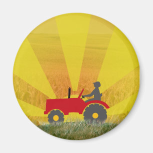 Aimant de tracteur rouge ou vert
