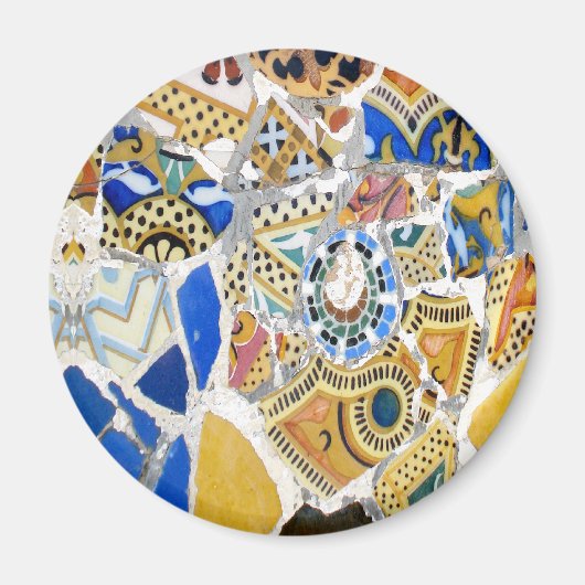 Aimant de tuiles jaunes Gaudi (Devant)