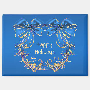 Aimant de vacances Blue Gold Flowers