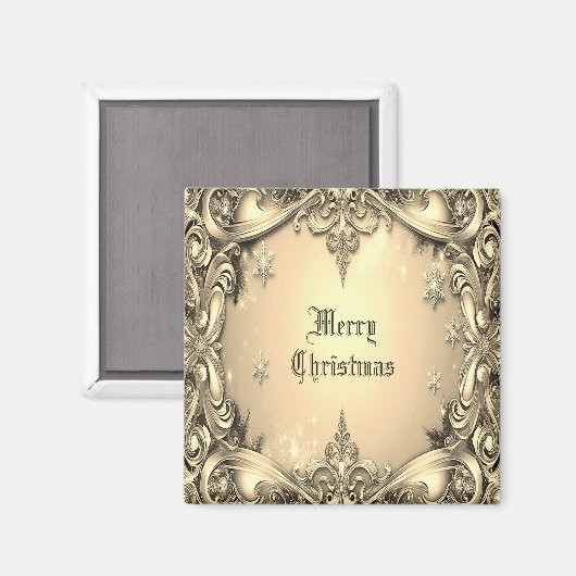 Aimant de vacances décoratif or (Recto/Verso)