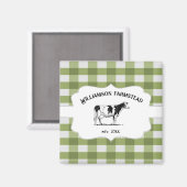 Aimant de vache de ferme à Buffalo vert (Recto/Verso)
