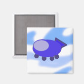 Aimant de vaisseau spatial bleu volant (Recto/Verso)