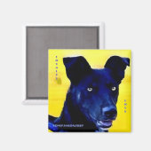 Aimant de visage de chien d'amour de loyauté (Recto/Verso)