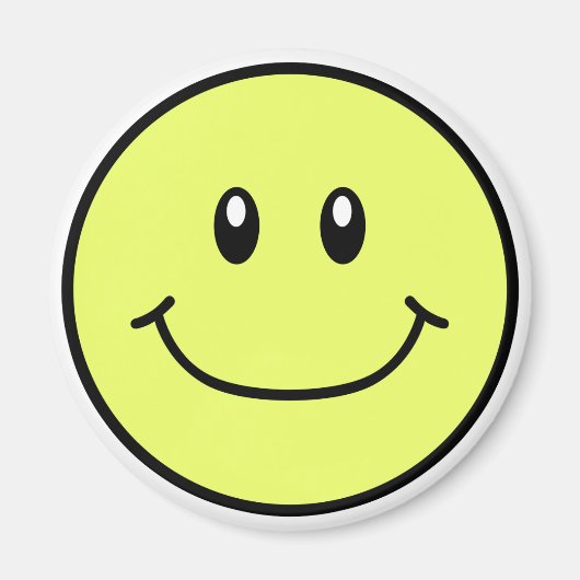 Aimant de visage souriant jaune 0001 (Devant)