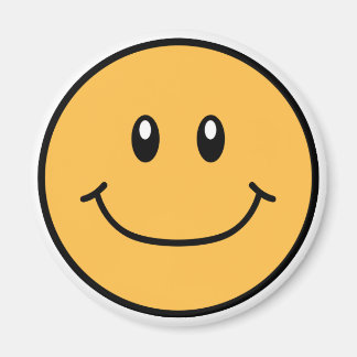 Aimant de visage souriant Orange 0001
