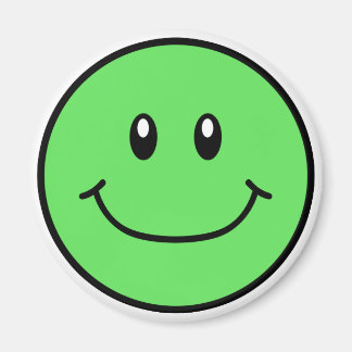 Aimant de visage souriant vert 0001