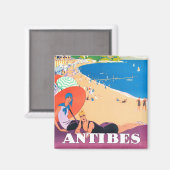 Aimant de voyage d'Antibes France (Recto/Verso)