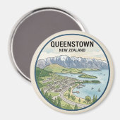 Aimant de voyage Queenstown Nouvelle-Zélande (Recto/Verso)