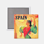 Aimant de voyage vintage en Espagne (Recto/Verso)
