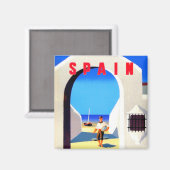 Aimant de voyage vintage en Espagne (Recto/Verso)