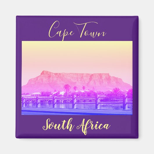 Aimant de vue paysagère de Table Mountain au Cap (Devant)