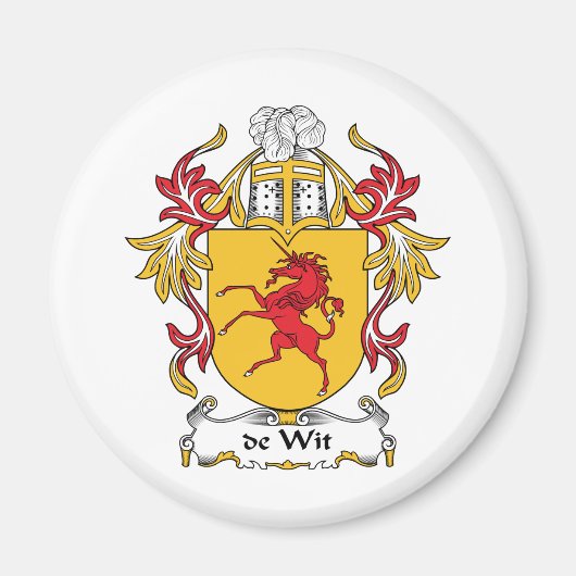 Aimant de Wit Family Crest (Devant)