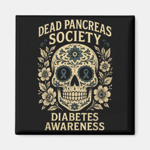 Aimant Dead Pancreas Society - Design de ruban crâne de s