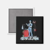 Aimant Deadside Nurse Blue Scrubs Funny Skeleton Doctor M (Recto/Verso)