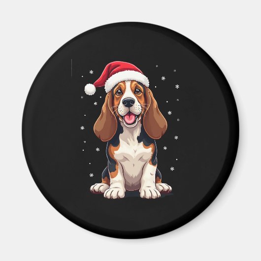 Aimant Débardeur de Noël de Basset Hound (Devant)