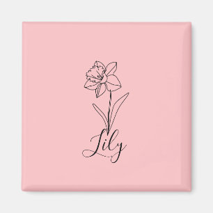 Aimant Décembre personnalisé Narcisse Cadeau Fleur de nai