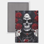 Aimant Décès et Roses (Recto/Verso)