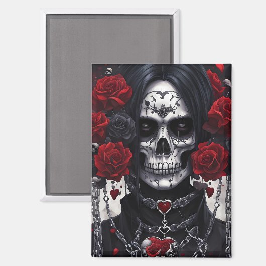 Aimant Décès et Roses (Recto/Verso)