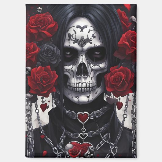Aimant Décès et Roses (Recto)