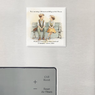 Aimant Déclaration d'amour au café lors d'un premier rend