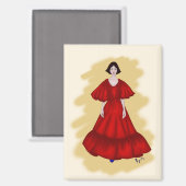 Aimant Déclaration Regard Rouge avec Scène Jaune Rêveuse (Recto/Verso)